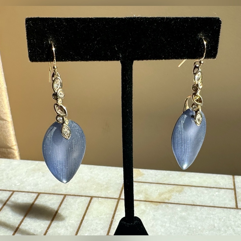 Alexis Bittar Lucite and Crystal Pendant Necklace - Periwinkle Blue/Light Purple - Picture 6 of 7